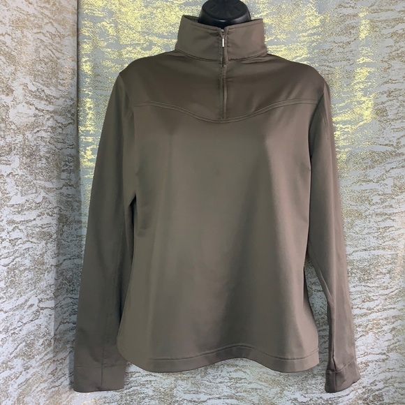 Nike Golf Dri-Fit Taupe Zip Pullover Wicking Jacket Size M - Picture 2 of 12